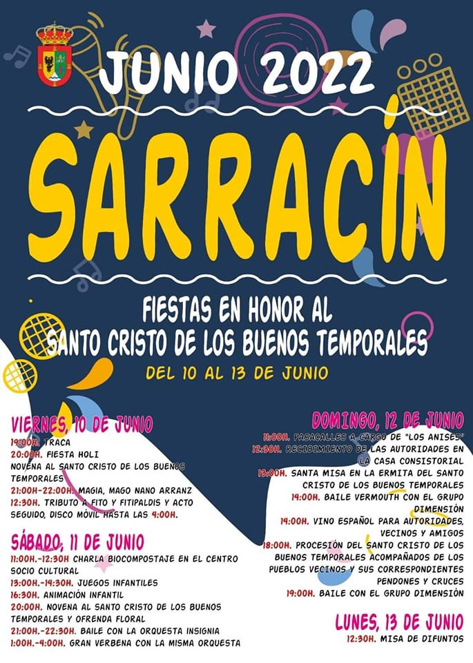 Fiestas en honor al Santo Cristo de los Buenos Temporales 2022 Sarracín